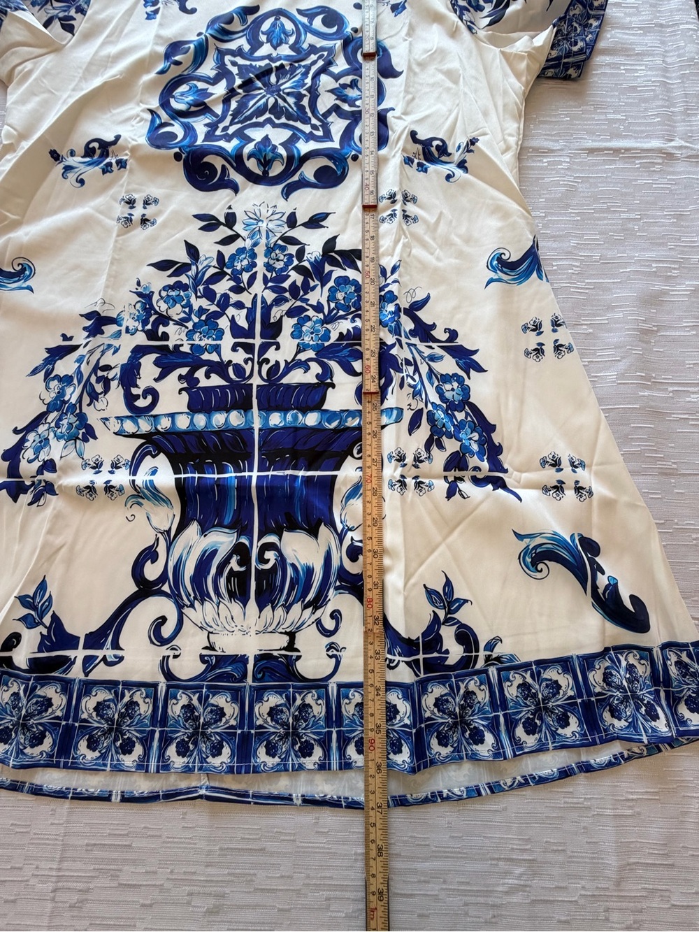 NWT Women's White and Blue Printed Short Sleeve Dress Size XXL - Picture 9 of 11